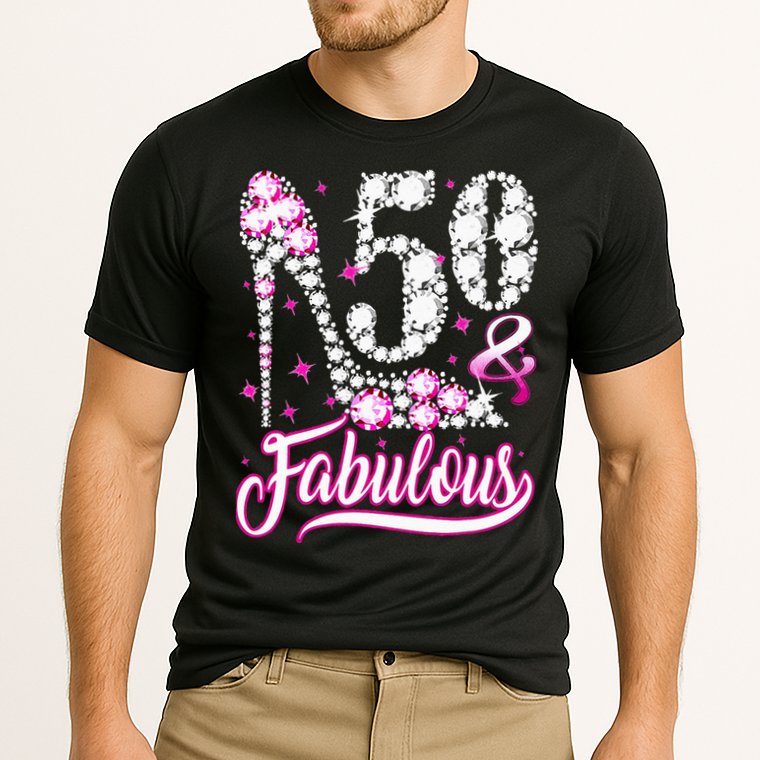 50 Years Old Gifts 50 & Fabulous 50th Birthday Pink Diamond Cooling Performance Crew T-Shirt