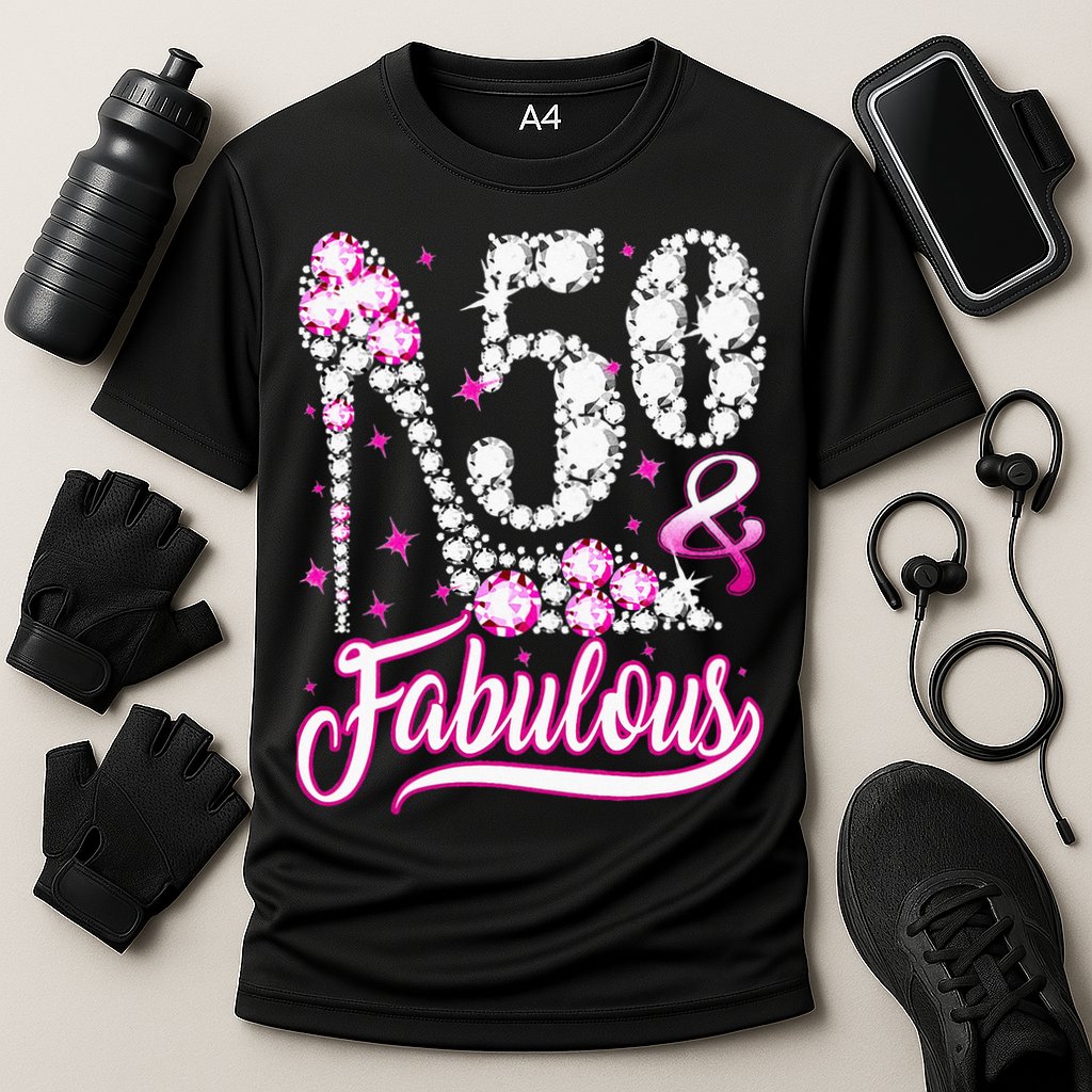 50 Years Old Gifts 50 & Fabulous 50th Birthday Pink Diamond Cooling Performance Crew T-Shirt