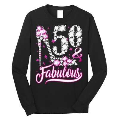 50 Years Old Gifts 50 & Fabulous 50th Birthday Pink Diamond Long Sleeve Shirt