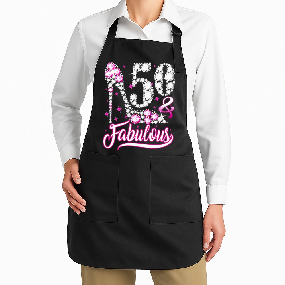50 Years Old Gifts 50 & Fabulous 50th Birthday Pink Diamond Apron