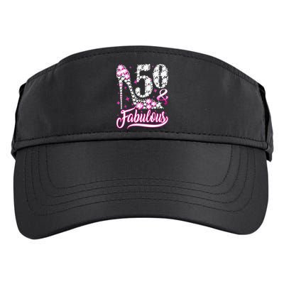 50 Years Old Gifts 50 & Fabulous 50th Birthday Pink Diamond Adult Drive Performance Visor