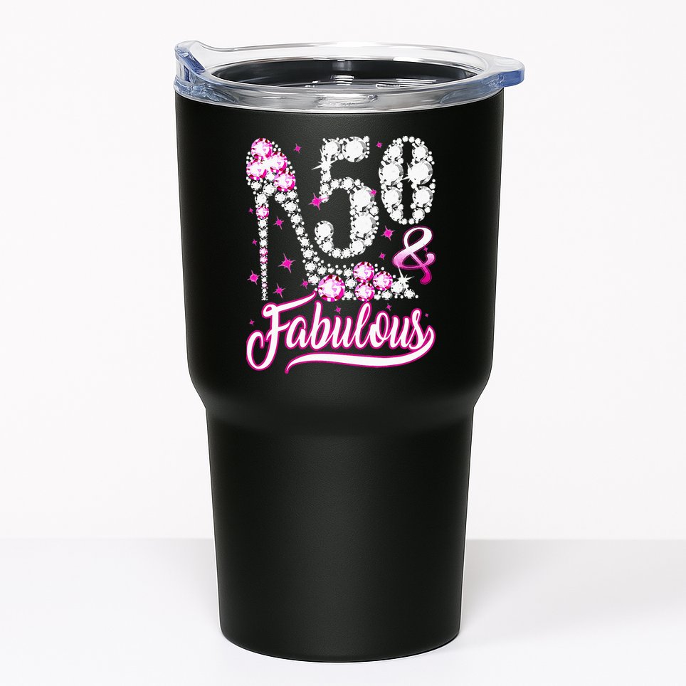 50 Years Old Gifts 50 & Fabulous 50th Birthday Pink Diamond Tumbler