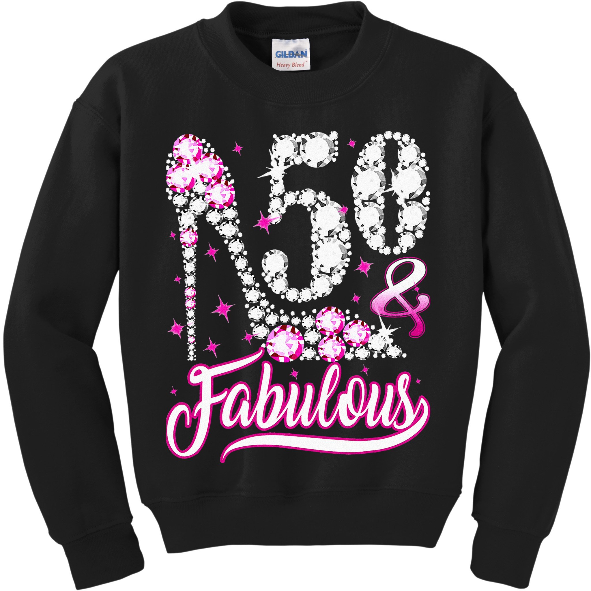 50 Years Old Gifts 50 & Fabulous 50th Birthday Pink Diamond Kids Sweatshirt