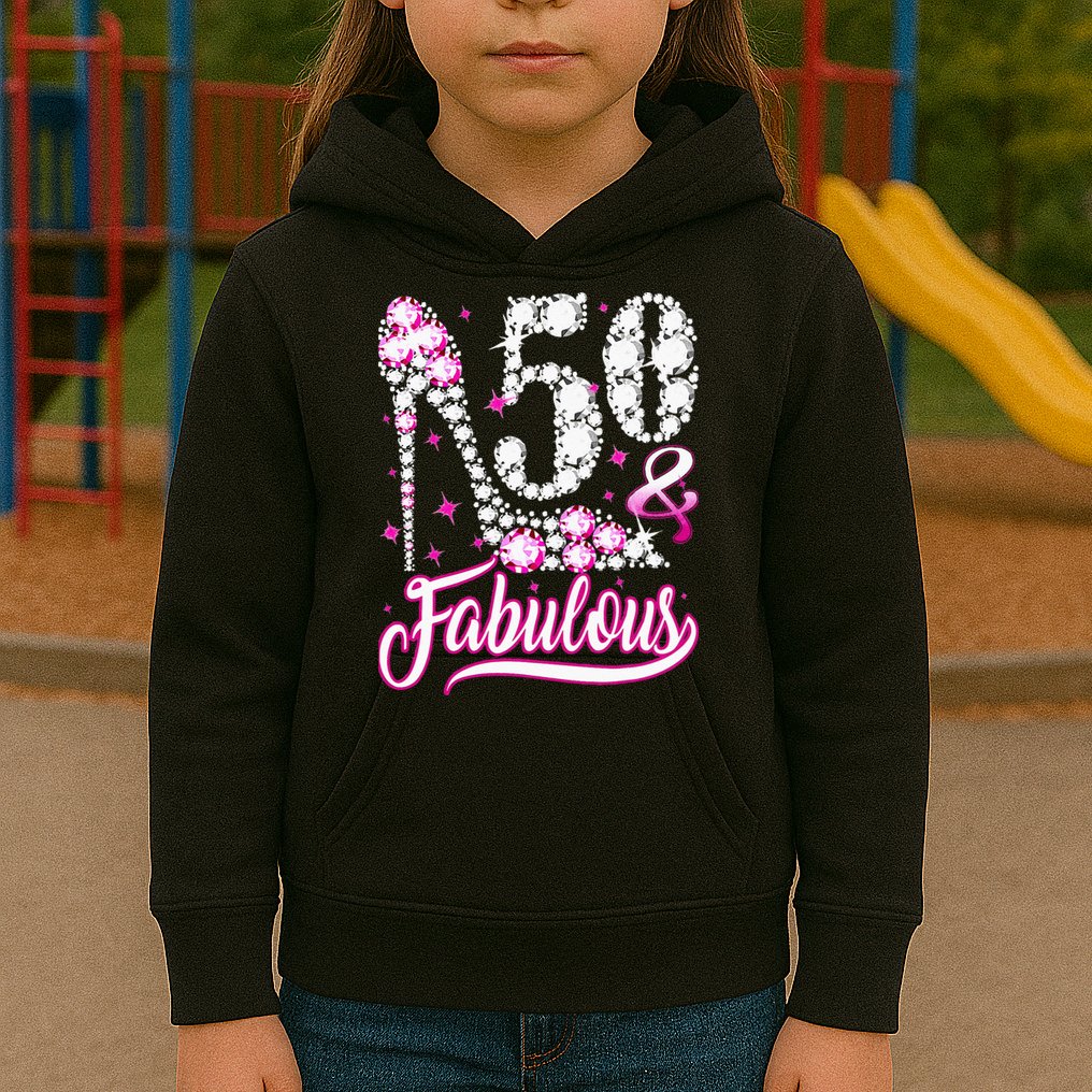 50 Years Old Gifts 50 & Fabulous 50th Birthday Pink Diamond Kids Hoodie
