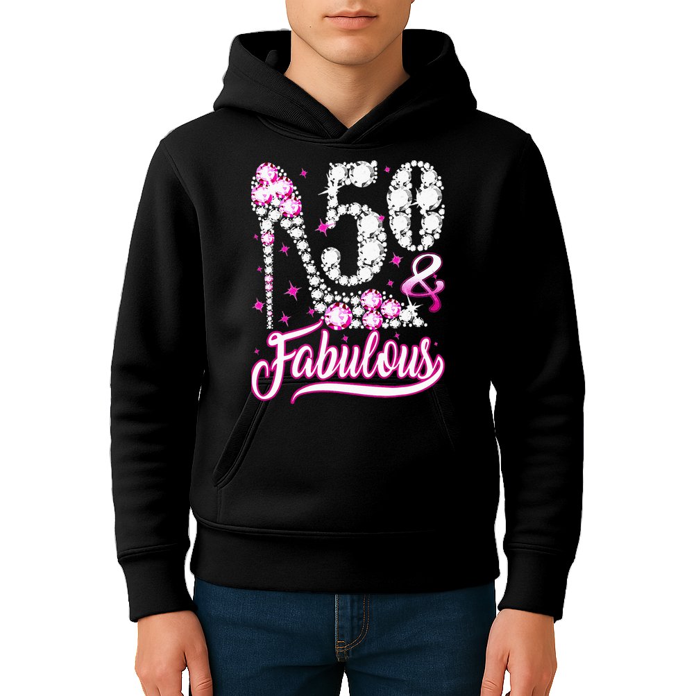 50 Years Old Gifts 50 & Fabulous 50th Birthday Pink Diamond Kids Hoodie