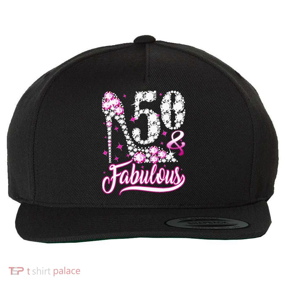 50 Years Old Gifts 50 & Fabulous 50th Birthday Pink Diamond Wool Snapback Cap