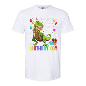 5 Year Old 5th Birthday Boy T Rex Dinosaur Softstyle CVC T-Shirt