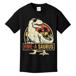 5 Year Old Dinosaur Birthday 5th T Rex Dino Five Saurus Gift Kids T-Shirt