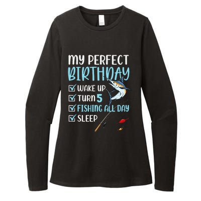 5 Year Old Fishing Birthday Party 5th Boy Bday Five Womens CVC Long Sleeve Shirt