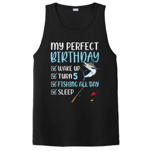 5 Year Old Fishing Birthday Party 5th Boy Bday Five PosiCharge Competitor Tank