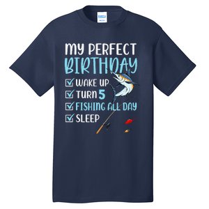 5 Year Old Fishing Birthday Party 5th Boy Bday Five Tall T-Shirt