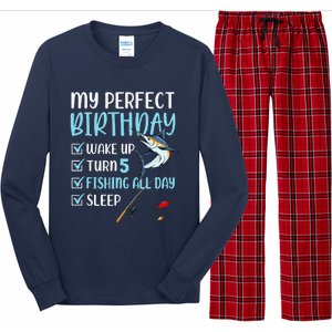 5 Year Old Fishing Birthday Party 5th Boy Bday Five Long Sleeve Pajama Set