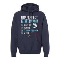 5 Year Old Fishing Birthday Party 5th Boy Bday Five Premium Hoodie