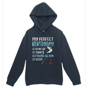 5 Year Old Fishing Birthday Party 5th Boy Bday Five Urban Pullover Hoodie