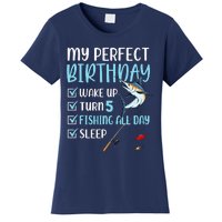 5 Year Old Fishing Birthday Party 5th Boy Bday Five Women's T-Shirt