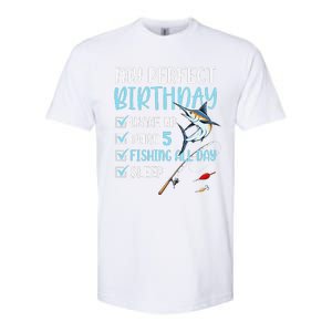 5 Year Old Fishing Birthday Party 5th Boy Bday Five Softstyle CVC T-Shirt