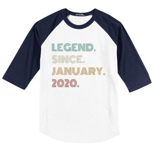 5 Years Old Legend Since January 2020 5th Birthday Gift Baseball Sleeve Shirt