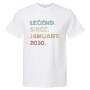 5 Years Old Legend Since January 2020 5th Birthday Gift Garment-Dyed Heavyweight T-Shirt