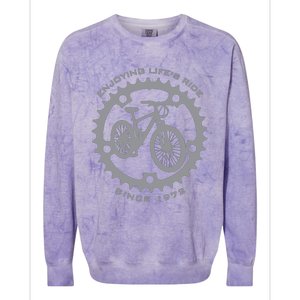 50 Year Old Mountain Biker Biking Cycling 1972 50th Birthday Colorblast Crewneck Sweatshirt