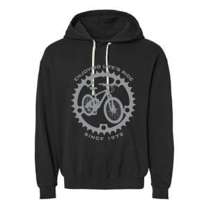 50 Year Old Mountain Biker Biking Cycling 1972 50th Birthday Garment-Dyed Fleece Hoodie