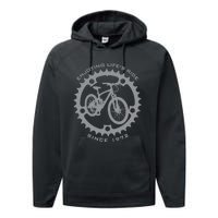 50 Year Old Mountain Biker Biking Cycling 1972 50th Birthday Performance Fleece Hoodie