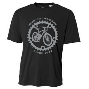 50 Year Old Mountain Biker Biking Cycling 1972 50th Birthday Cooling Performance Crew T-Shirt