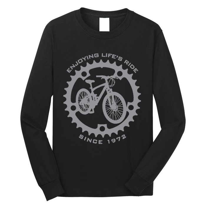 50 Year Old Mountain Biker Biking Cycling 1972 50th Birthday Long Sleeve Shirt