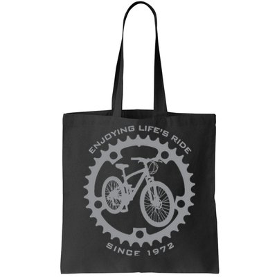 50 Year Old Mountain Biker Biking Cycling 1972 50th Birthday Tote Bag