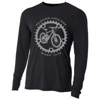 50 Year Old Mountain Biker Biking Cycling 1972 50th Birthday Cooling Performance Long Sleeve Crew