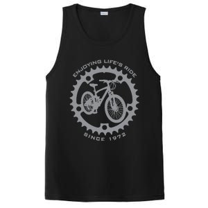 50 Year Old Mountain Biker Biking Cycling 1972 50th Birthday PosiCharge Competitor Tank