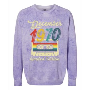 52 Years Old Gift Retro December 1970 Cassette 52nd Birthday Colorblast Crewneck Sweatshirt