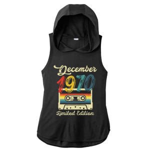 52 Years Old Gift Retro December 1970 Cassette 52nd Birthday Ladies PosiCharge Tri-Blend Wicking Draft Hoodie Tank