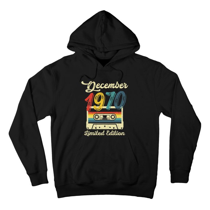 52 Years Old Gift Retro December 1970 Cassette 52nd Birthday Hoodie