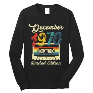 52 Years Old Gift Retro December 1970 Cassette 52nd Birthday Long Sleeve Shirt