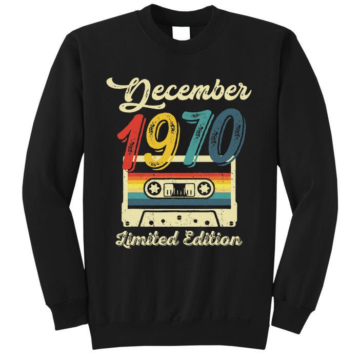 52 Years Old Gift Retro December 1970 Cassette 52nd Birthday Sweatshirt