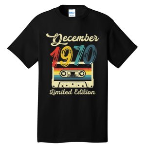 52 Years Old Gift Retro December 1970 Cassette 52nd Birthday Tall T-Shirt