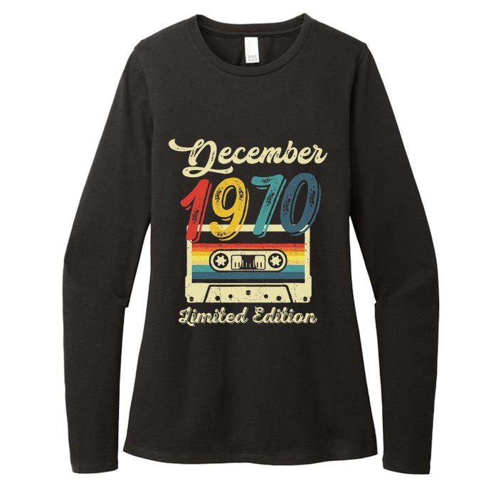 52 Years Old Gift Retro December 1970 Cassette 52nd Birthday Womens CVC Long Sleeve Shirt