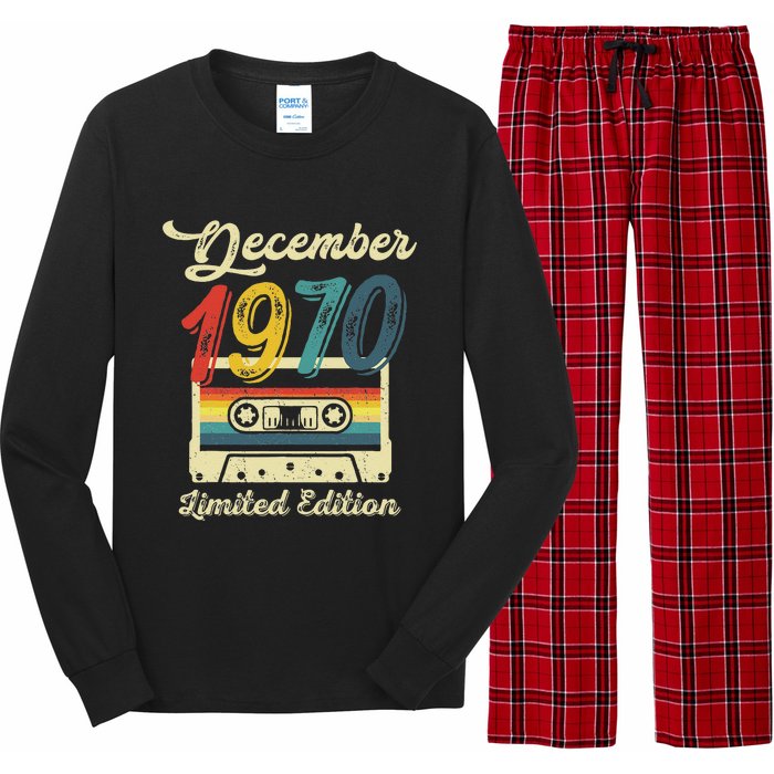 52 Years Old Gift Retro December 1970 Cassette 52nd Birthday Long Sleeve Pajama Set