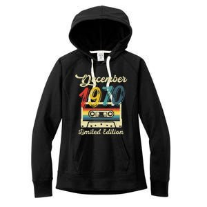 52 Years Old Gift Retro December 1970 Cassette 52nd Birthday Women's Fleece Hoodie