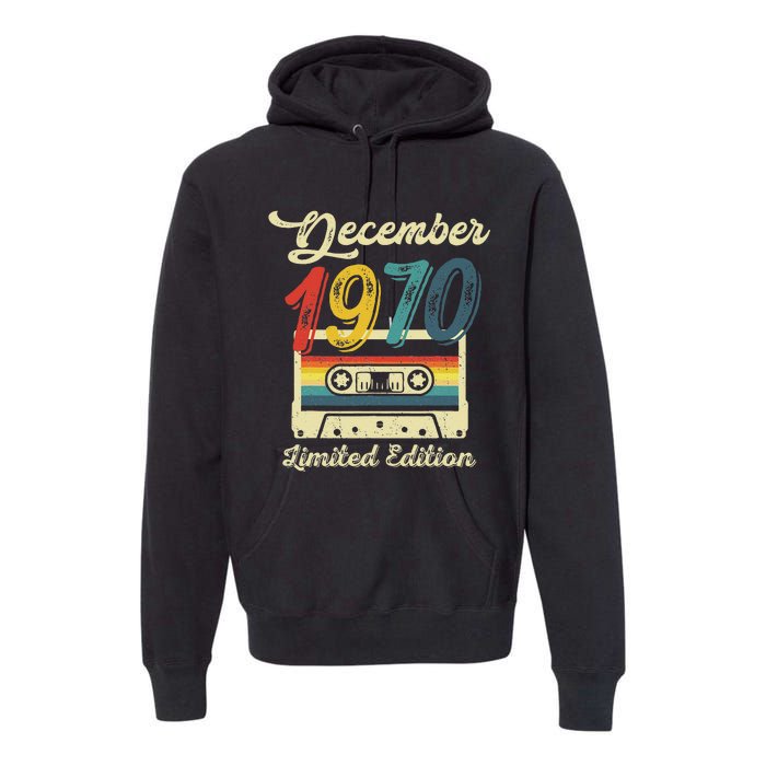 52 Years Old Gift Retro December 1970 Cassette 52nd Birthday Premium Hoodie