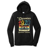 52 Years Old Gift Retro December 1970 Cassette 52nd Birthday Women's Pullover Hoodie