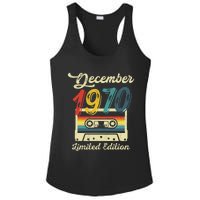 52 Years Old Gift Retro December 1970 Cassette 52nd Birthday Ladies PosiCharge Competitor Racerback Tank