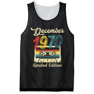 52 Years Old Gift Retro December 1970 Cassette 52nd Birthday Mesh Reversible Basketball Jersey Tank