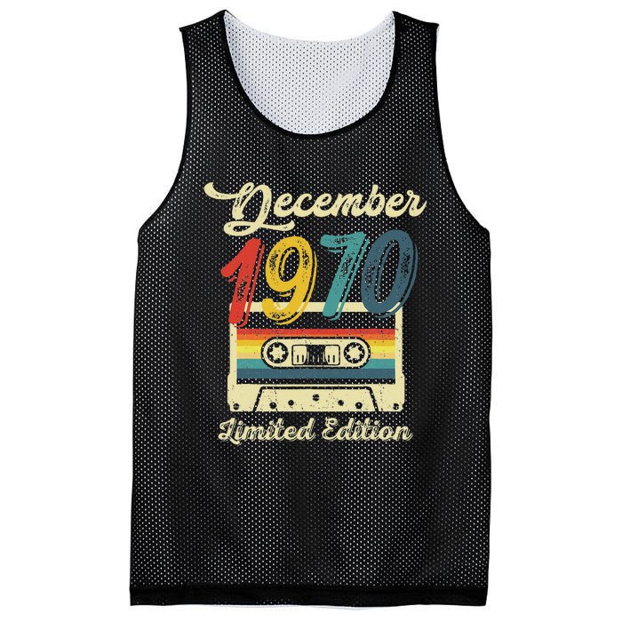 52 Years Old Gift Retro December 1970 Cassette 52nd Birthday Mesh Reversible Basketball Jersey Tank