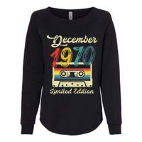 52 Years Old Gift Retro December 1970 Cassette 52nd Birthday Womens California Wash Sweatshirt