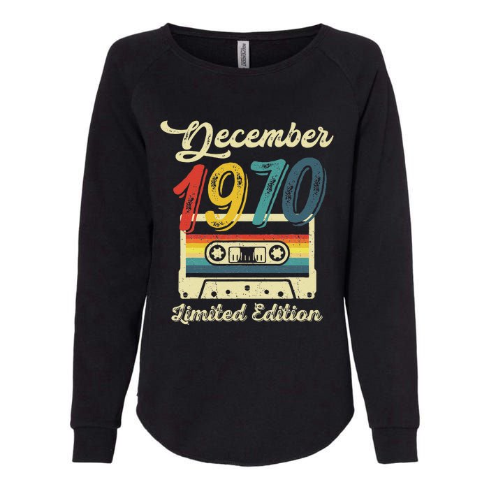 52 Years Old Gift Retro December 1970 Cassette 52nd Birthday Womens California Wash Sweatshirt