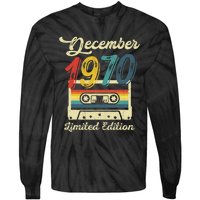 52 Years Old Gift Retro December 1970 Cassette 52nd Birthday Tie-Dye Long Sleeve Shirt