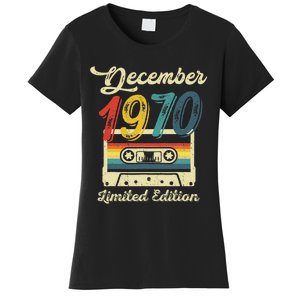 52 Years Old Gift Retro December 1970 Cassette 52nd Birthday Women's T-Shirt