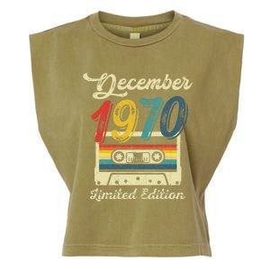 52 Years Old Gift Retro December 1970 Cassette 52nd Birthday Garment-Dyed Women's Muscle Tee