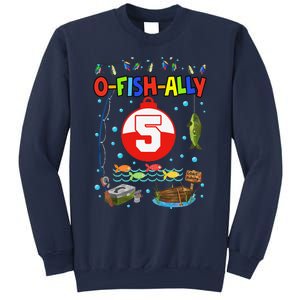 5 Year Old Fishing 5th Birthday Boy Bday Party Decorations Sweatshirt